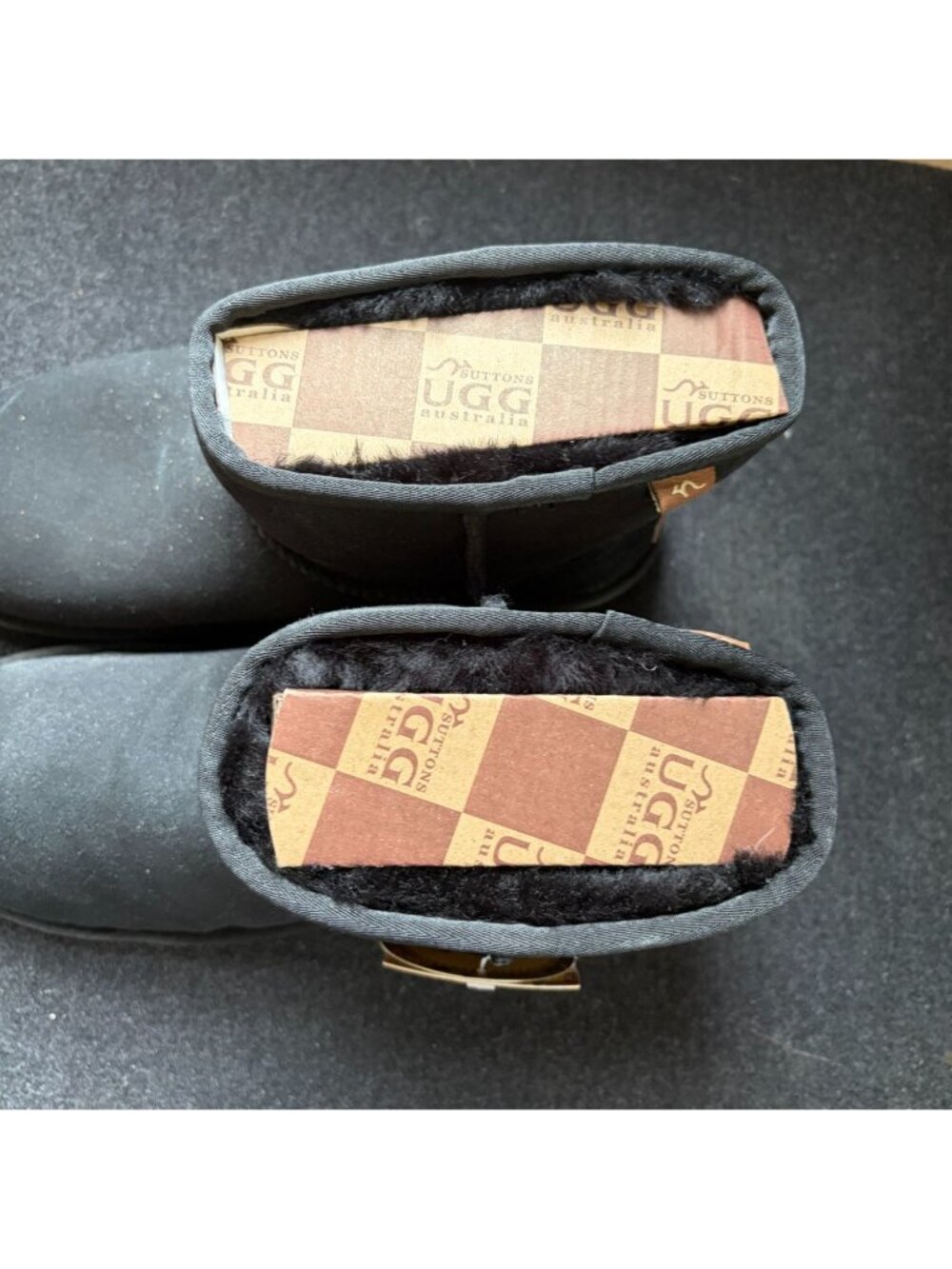 UGG Australia Classic Mini Shearling Boot Black Size 10 New With Tags - Picture 3 of 9